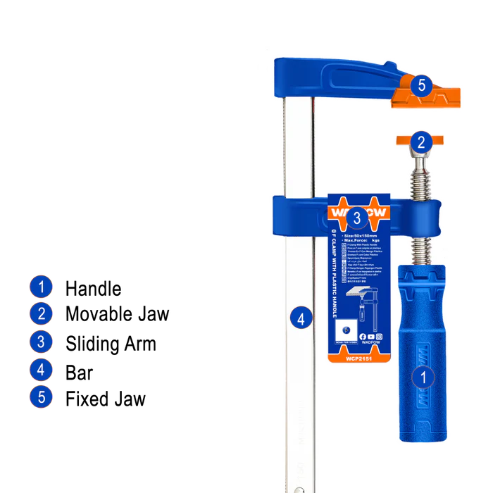 F Clamp with plastic handle