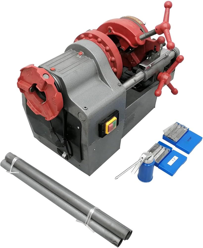 Electric pipe cutting and threading machine