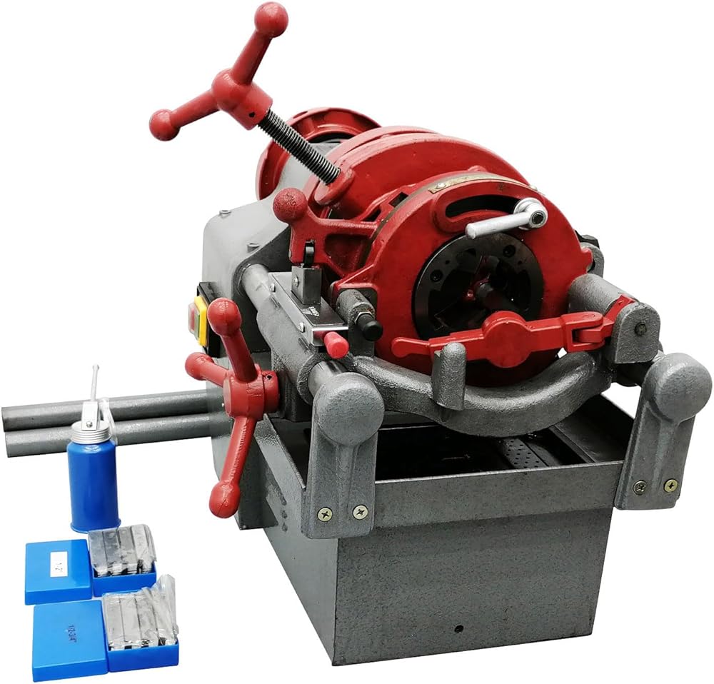 Electric pipe cutting and threading machine