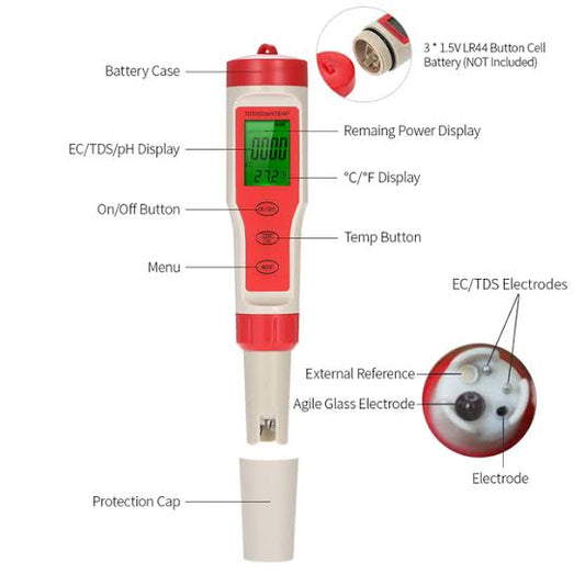 4 in 1 Digital Water Quality Tester Pen TDS/EC/PH/Temp