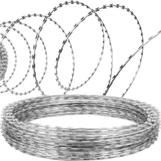Barbed wires and razor wires